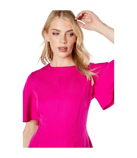 Womens/ladies detail seams midi dress pink Principles