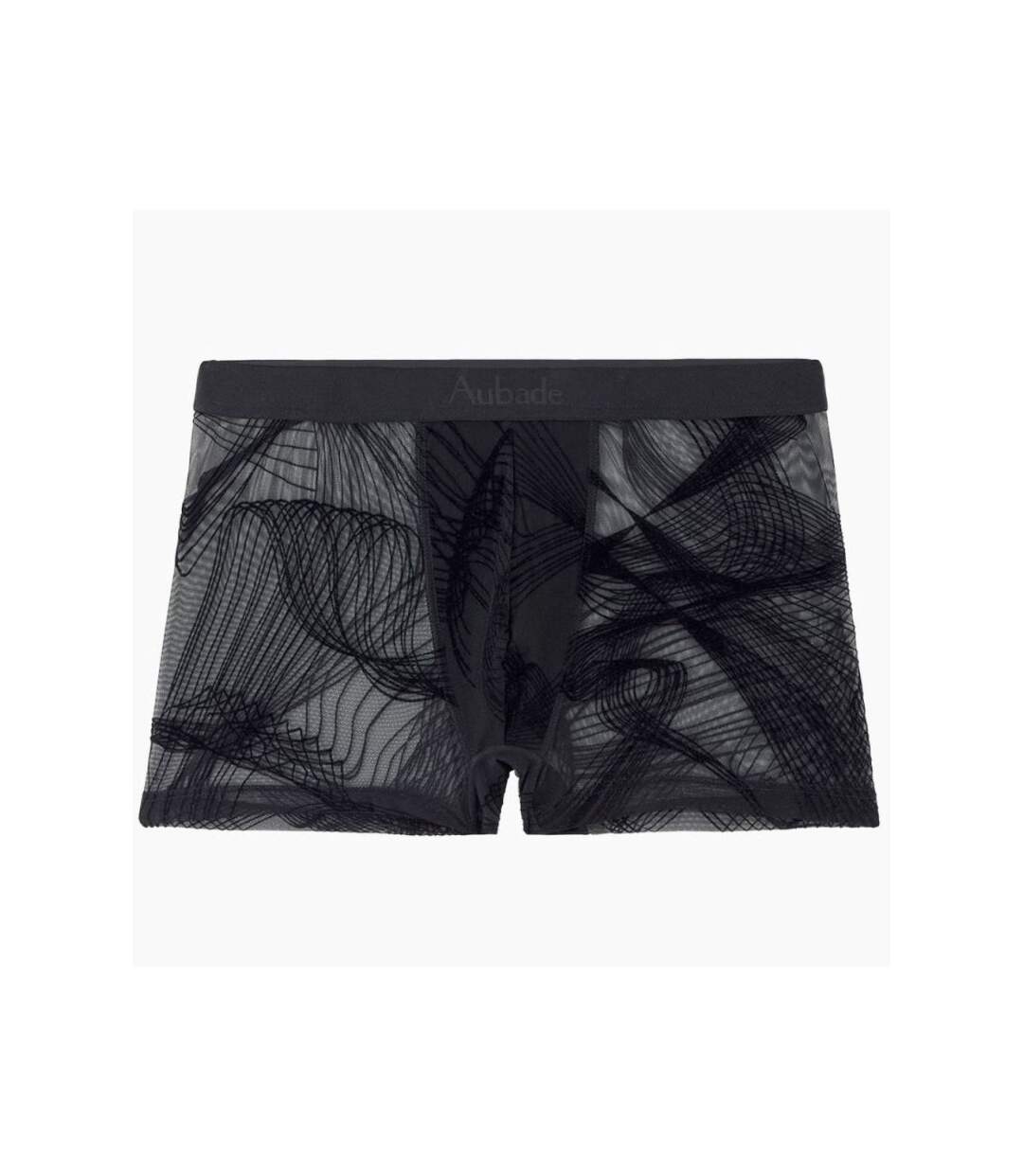 AUBADEMEN Boxer Homme Tulle WAVS Noir-1