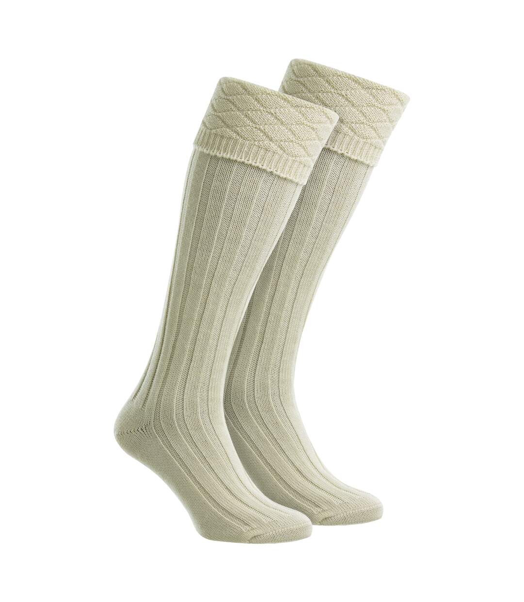 HJ Hall - Chaussettes Kilt Homme Premium Laine Motif Losanges Hautes-1