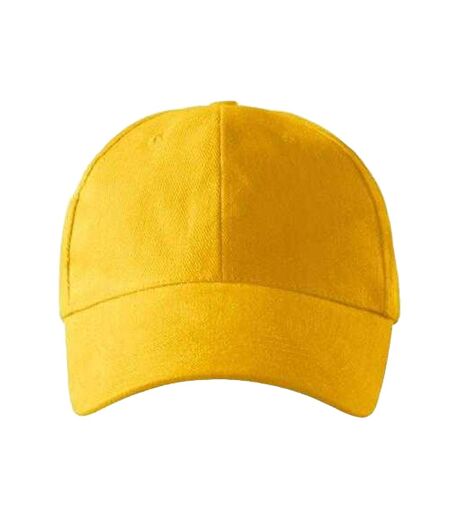 Childrens/kids 6 Panel Baseball Cap Yellow Malfini