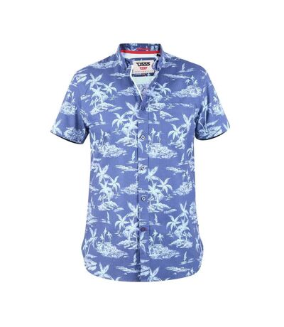 Duke Mens Whitsbury D555 Hawaiian Kingsize Short-Sleeved Shirt (Blue) - UTDC321