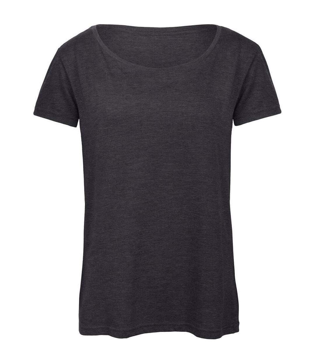 T-shirt Femme Gris Foncé Chiné B&C-1
