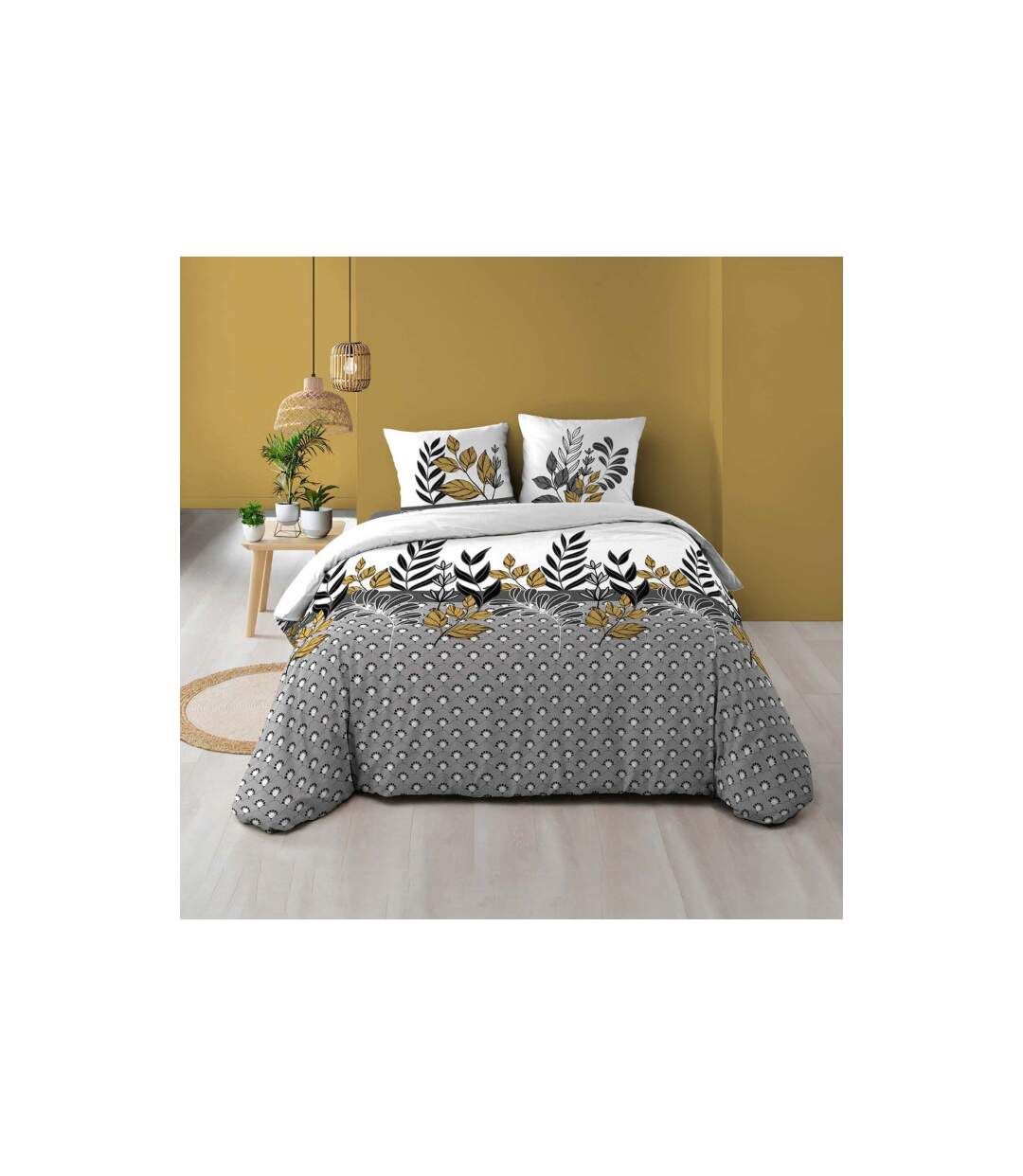 Parure de Lit 3 Pièces Catalia 240x220cm Gris-1