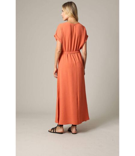 Robe casual unie à manches courtes et au col cache-cœur TEYSSA