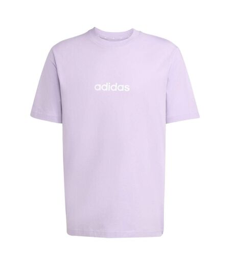 Mens Essentials Linear Single Jersey T-shirt Plum Adidas
