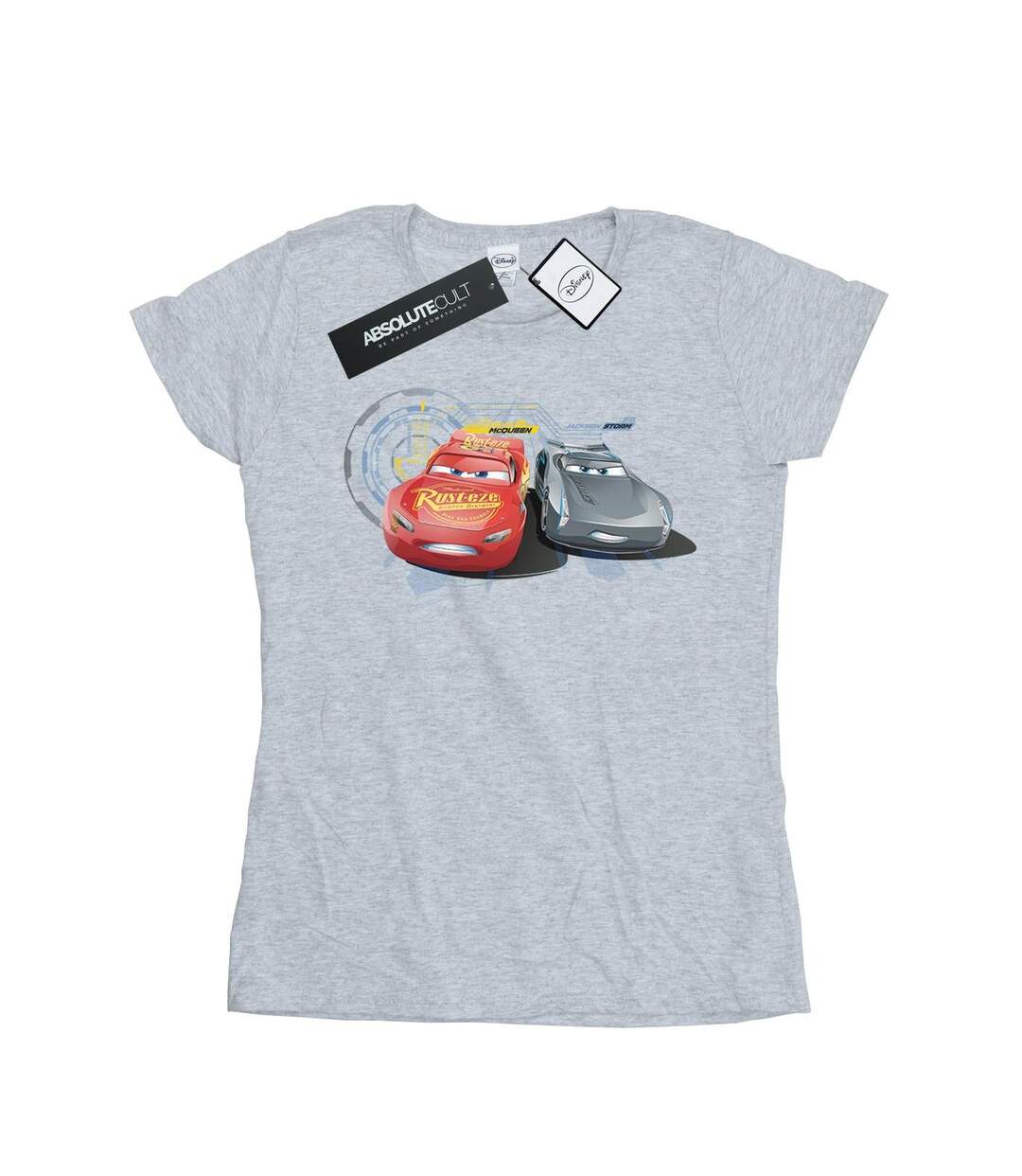 Disney - T-shirt CARS LIGHTNING VS STORM - Femme (Gris chiné) - UTBI13924-1