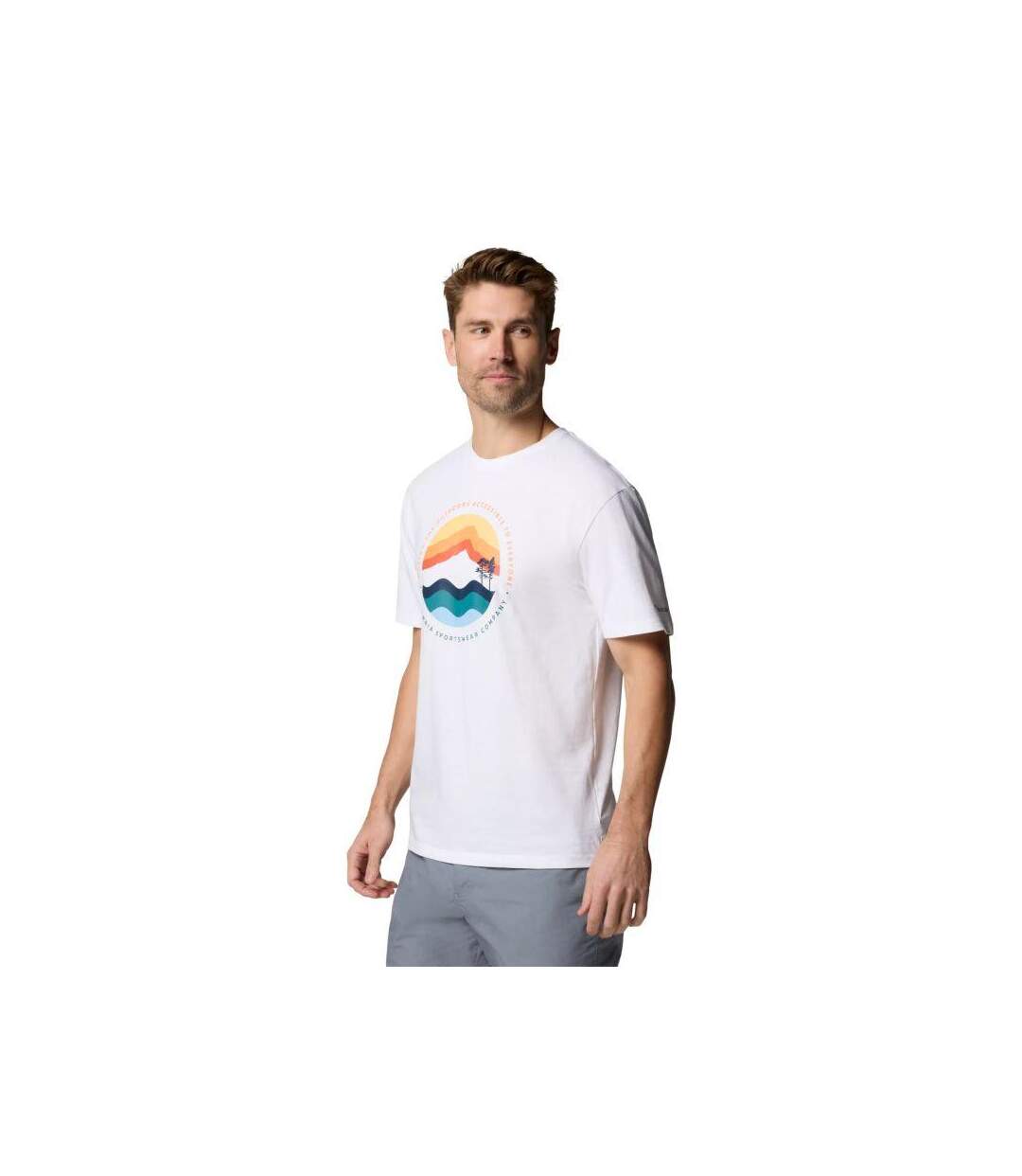 T-shirt Motif/style Graphique Path Lake Homme Blanc Columbia-2