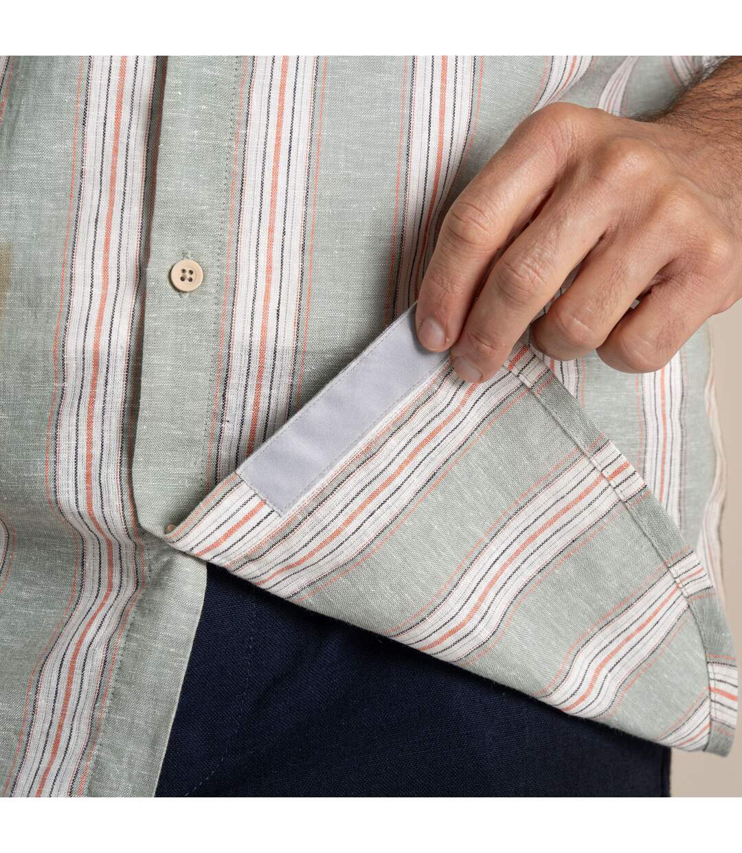 Chemise Manches Courtes Motif/style À Rayures Argino Homme Vert Pâle À Rayures Craghoppers-4