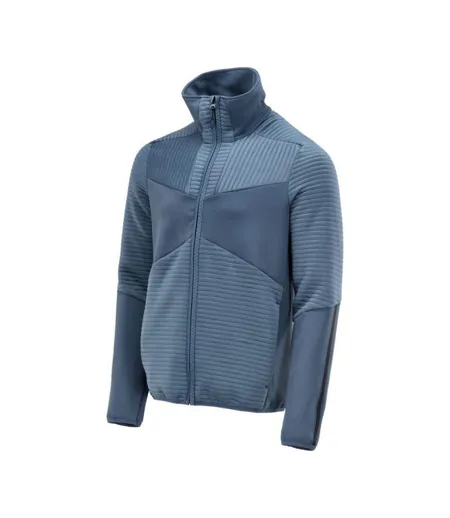 Mens Customised Striped Fleece Jacket Stone Blue Mascot