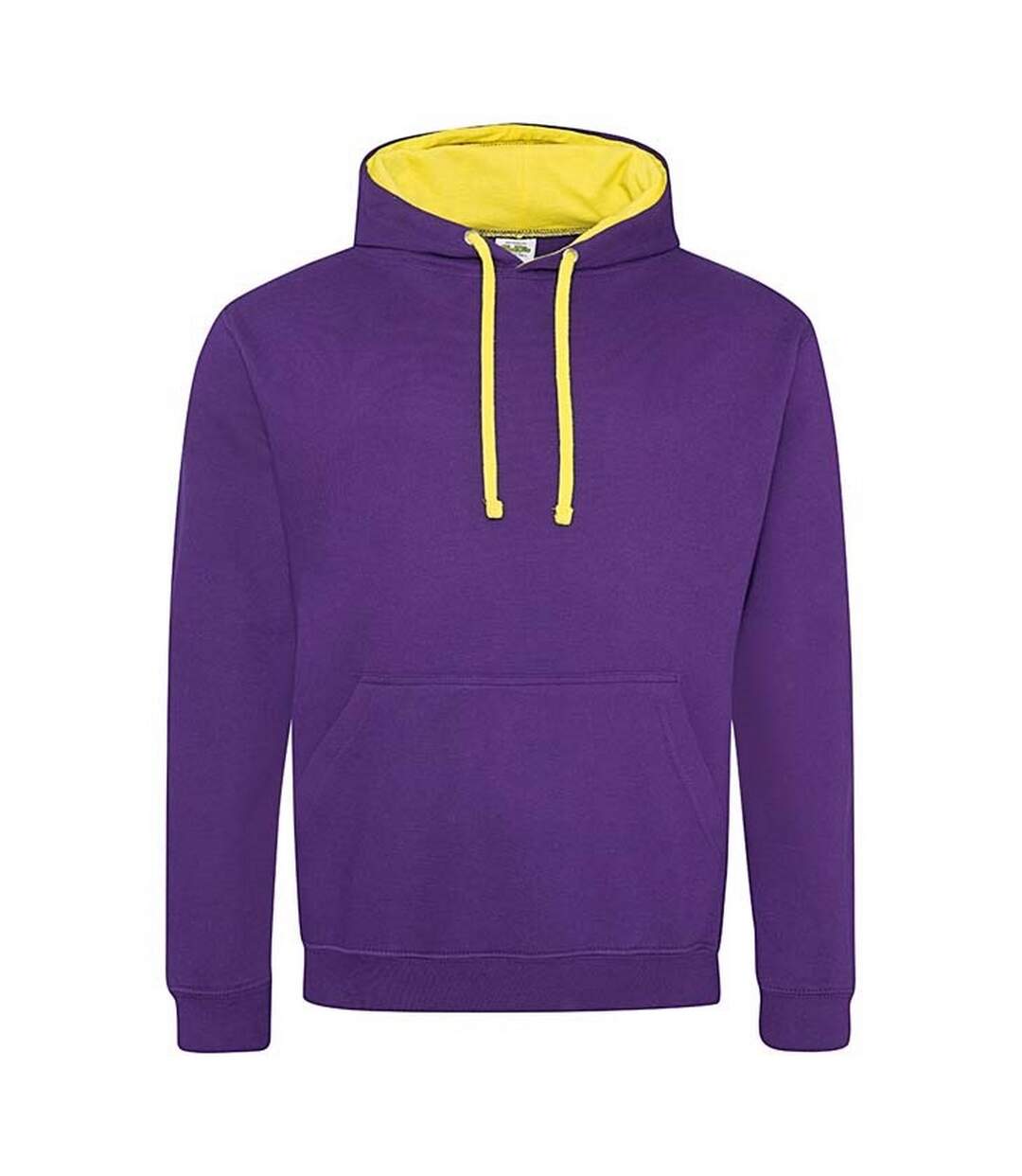 Sweat À Capuche Varsity Adulte Violet Jaune Awdis-1