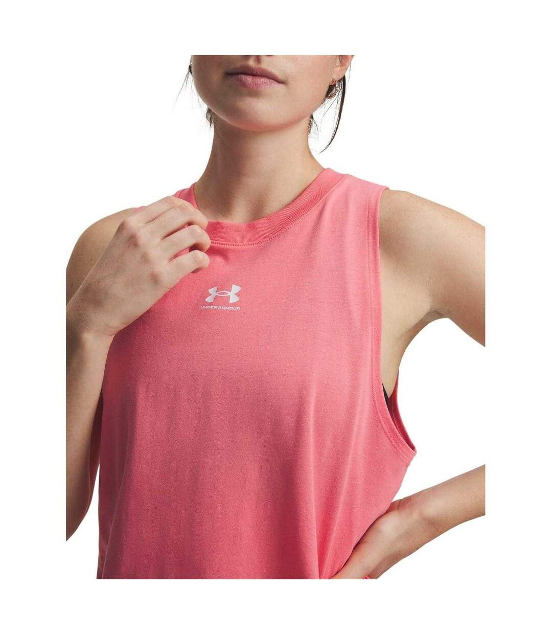 Débardeur Rival Femme Rose Blanc Under Armour-3