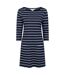Mountain Warehouse Womens/Ladies Lily Striped Natural Pocket Dress (Dark Blue/White) - UTMW2501
