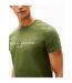 Mens Embroidered Logo Crew Neck T-shirt Pine Tommy Hilfiger-3
