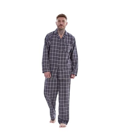 Ensemble De Pyjama Long Motif/style À Carreaux Homme Gris Keanu