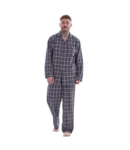 Ensemble De Pyjama Long Motif/style À Carreaux Homme Gris Keanu