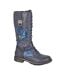 Bottes Mi-mollet Motif/style Floral Femme Bleu Marine Cipriata-1