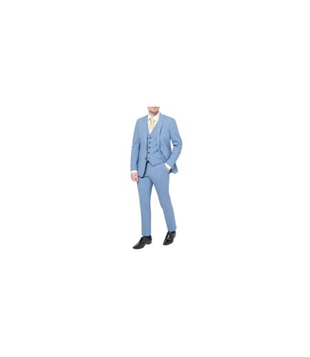Mens Wool Blend Slim Waistcoat Light Blue Without Prejudice