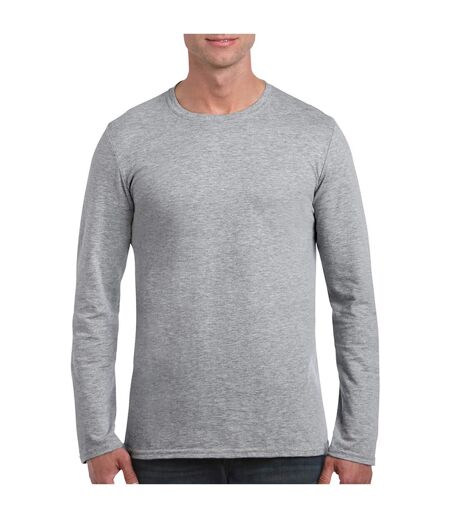 Gildan Pack of 5 Mens Soft Style Long Sleeve T-Shirt  (Sport Grey (RS)) - UTBC4808