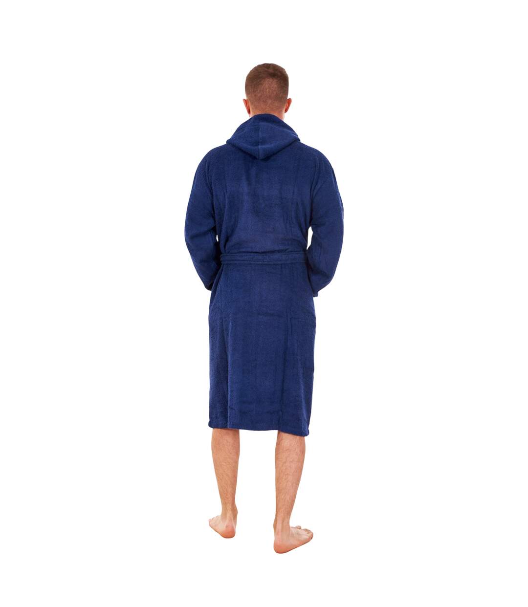 Robe De Chambre Motif/style Uni Homme Bleu Marine Keanu-2
