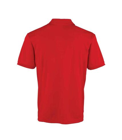 Mens coolchecker pique polo shirt red Premier