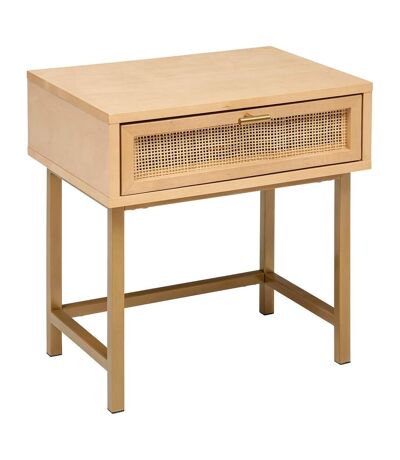 Chevet 1 tiroir en cannage RAYO - Beige