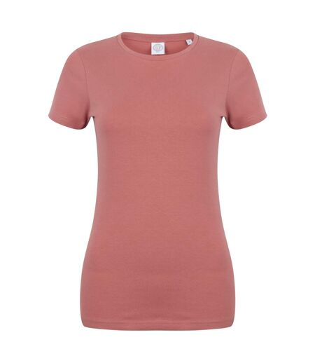 Skinni Fit Womens/Ladies Feel Good Stretch Short Sleeve T-Shirt (Clay) - UTRW4422