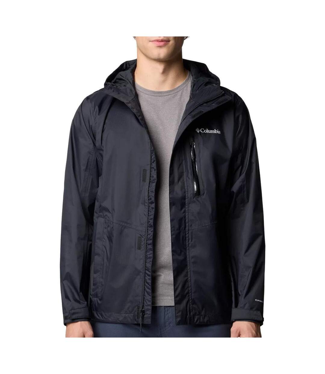 Veste de randonnée noir homme columbia imperméable pouring adventure-1