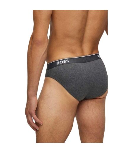 Pack Of 3  Mens Premium Cotton Briefs  Grey Dark Grey Black Boss