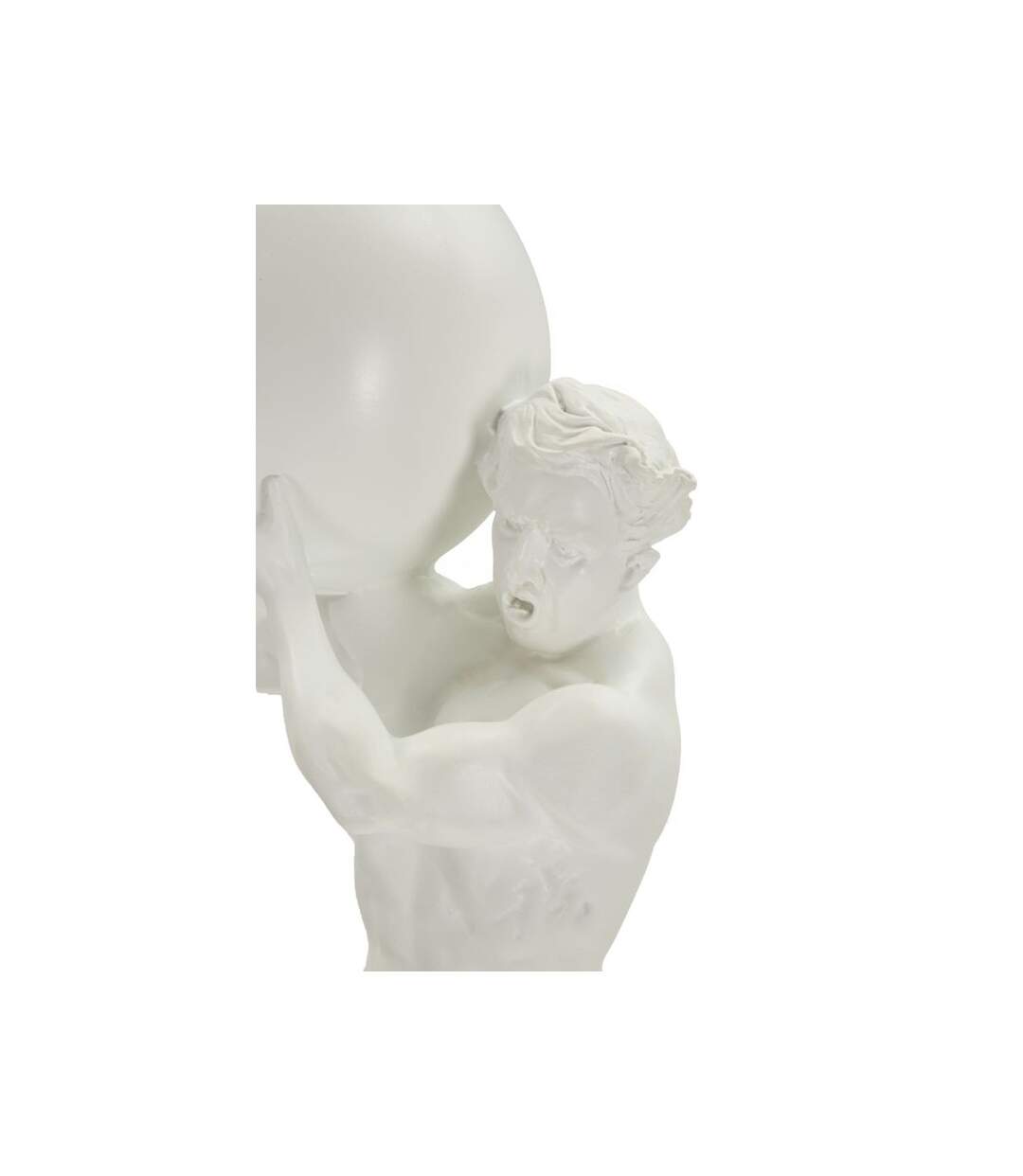 Statuette Homme Athlétique Atlas 50cm Blanc-4