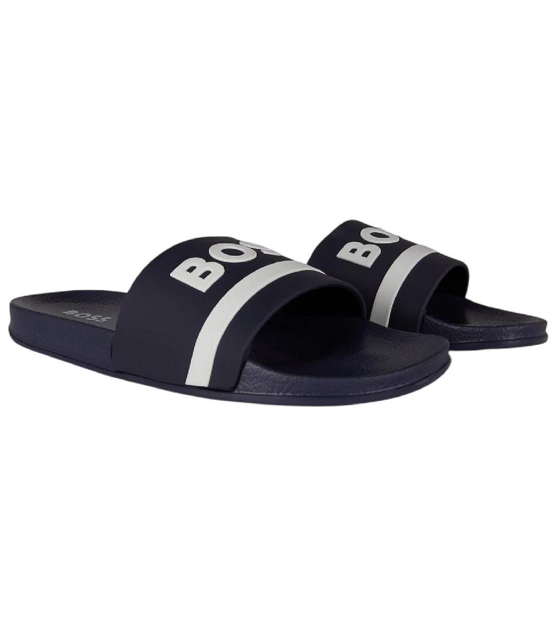 Claquettes Motif/style Lettrage Femme Bleu Marine Boss-1