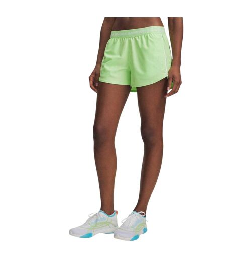 Womens/ladies Play Up 2 In 1 Shorts Lime White Under Armour