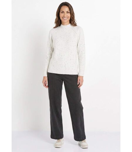Pull chaud raglan col montant moucheté