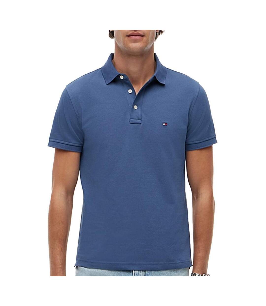 Polo bleu homme tommy hilfiger regular-1