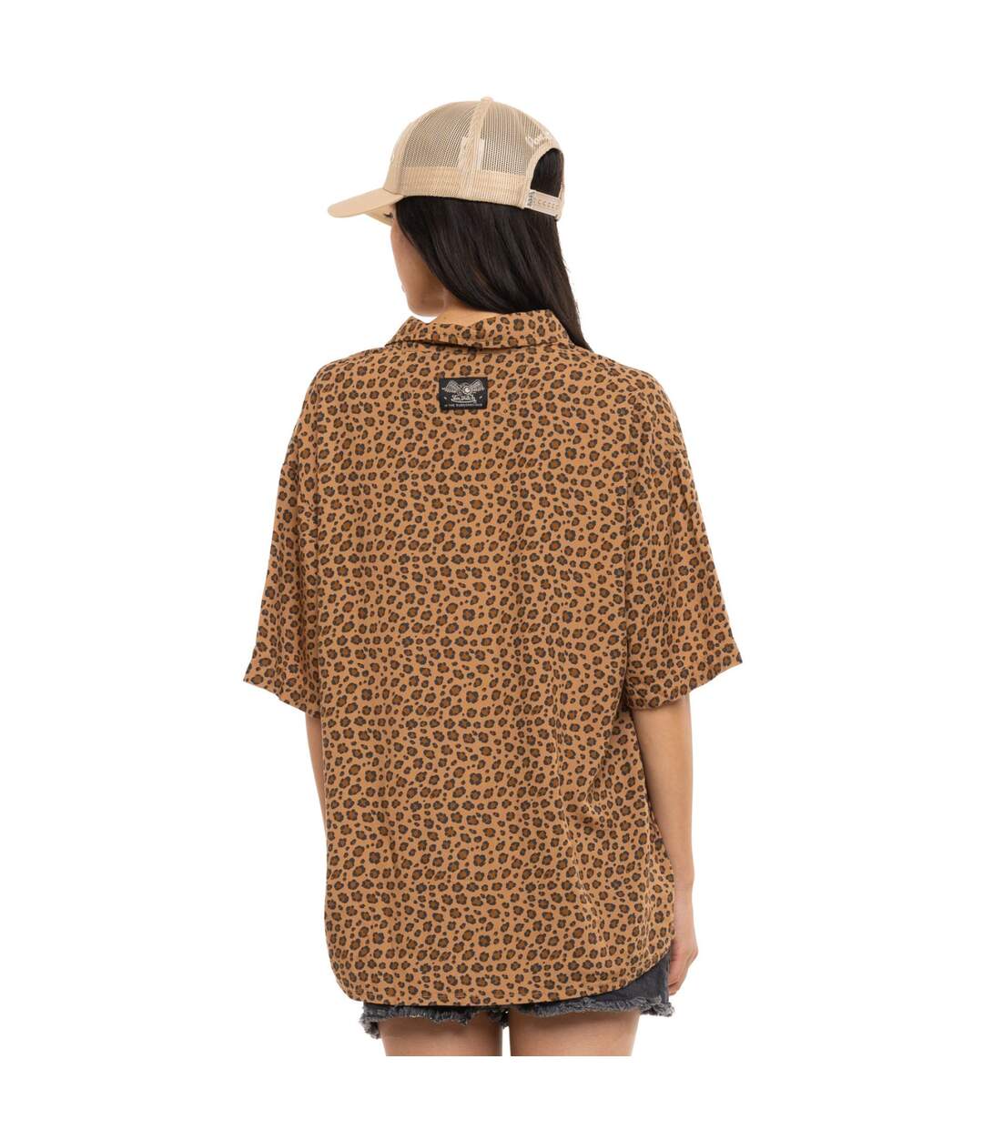 Chemise femme manches courtes fluide allover avec broderie Bestial Vondutch-3