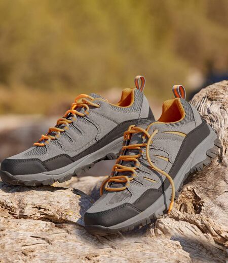 Men's Outdoor Sports Shoes - Gray Black Orange