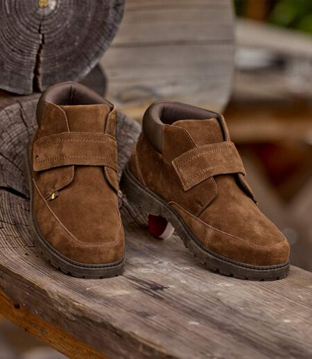 Men's Brown Split Leather Boots