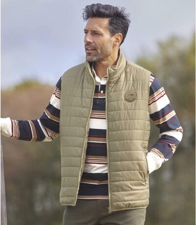 Men's Beige Padded Gilet 