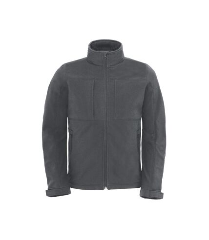 B&C Mens Hooded Softshell Breathable, Waterproof & Windproof Jacket (Fleece Lini (Dark Grey) - UTBC2001