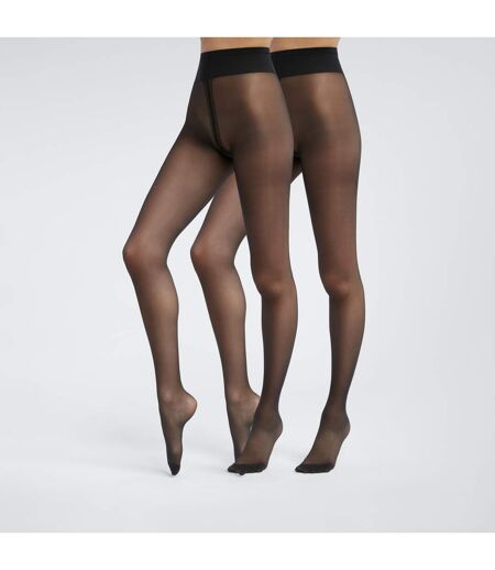 Lot de 2 collants semi-opaques en Lycra Jambes Fuselées Diam's