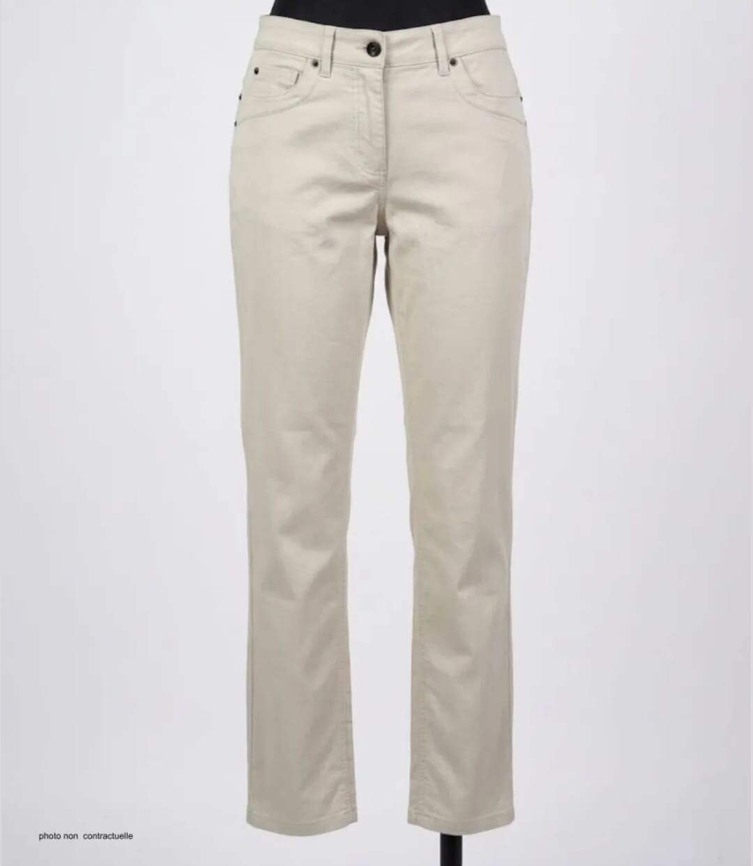 MAYFLOWER VICTORIA1 - Pantalon Femme Beige Stretch : élégance naturelle et confort absolu-3