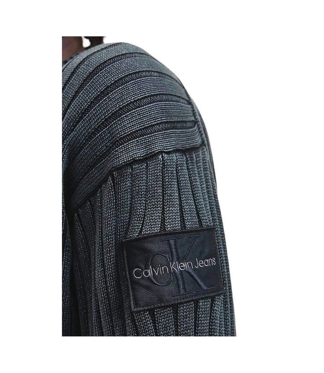 Sweat Motif/style Côtelé Homme Graphite Calvin Klein-3