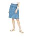 Womens/ladies Chambray Regular Midi Skirt Light Blue Yumi-3