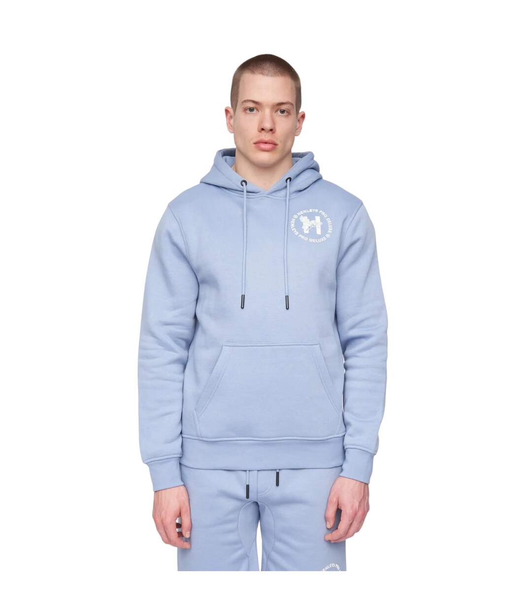 Sweat à capuche metafone homme bleu acier Henleys-1