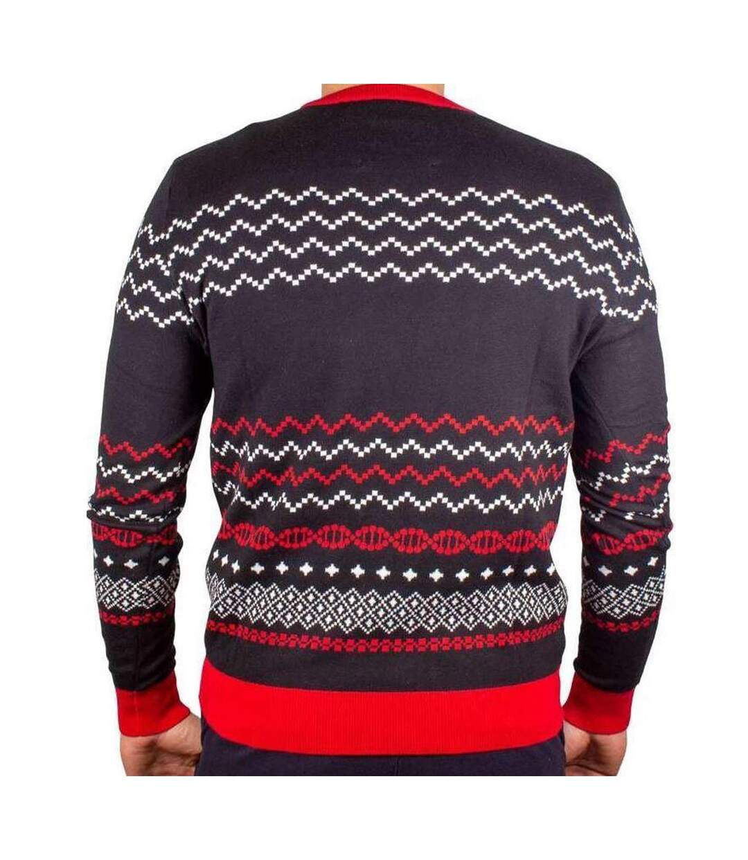 Sweat Noël Motif/style Logo Ugly Homme Noir Rouge Jurassic Park-3