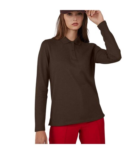 Polo Manches Longues My Polo Femme Café Torréfié B&C