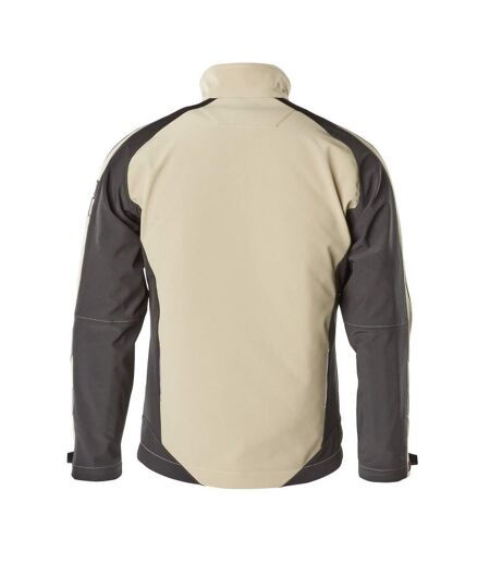 Mens Unique Dresden Soft Shell Jacket Light Khaki Black Mascot