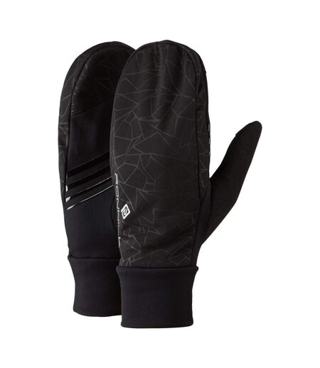 Unisex adult logo mittens black Ronhill