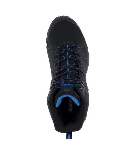 Mens raven mid cut walking boots black/blue Hi-Tec