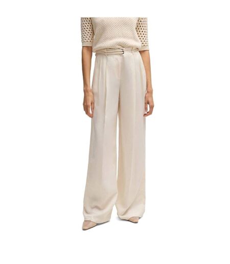 Womens/ladies Taualy-w Relaxed Fit Trousers White Boss
