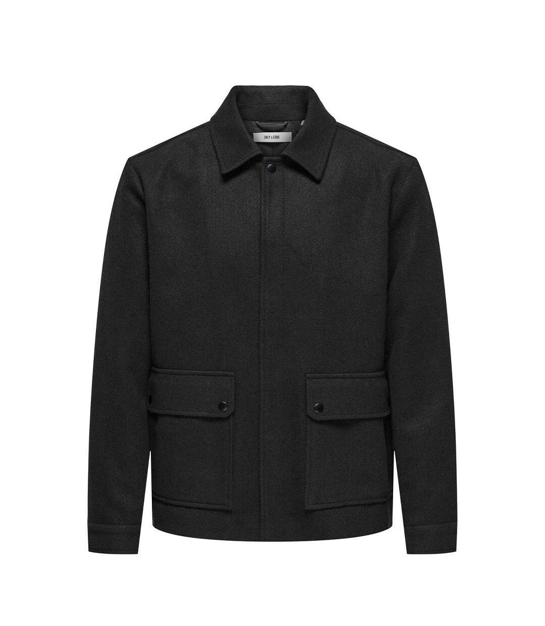 Veste noir homme only & sons ponnor-1